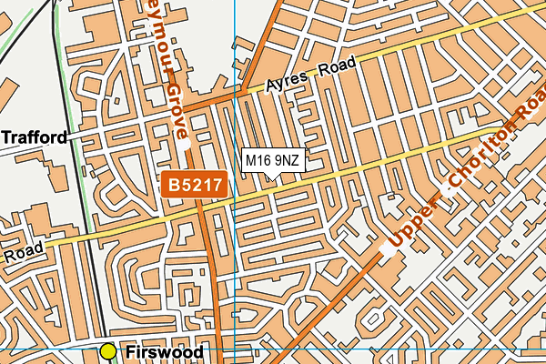 M16 9NZ map - OS VectorMap District (Ordnance Survey)