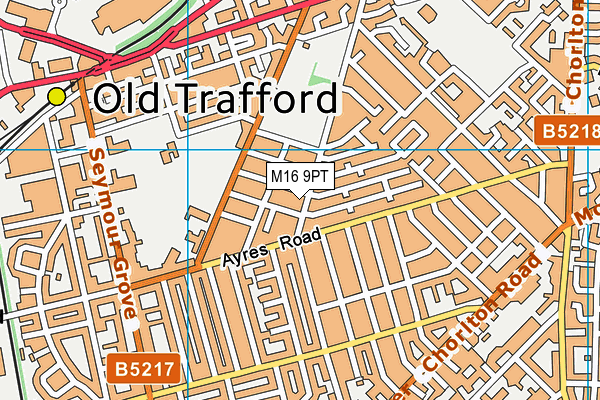 M16 9PT map - OS VectorMap District (Ordnance Survey)