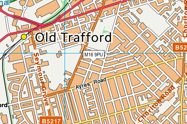 M16 9PU map - OS VectorMap District (Ordnance Survey)