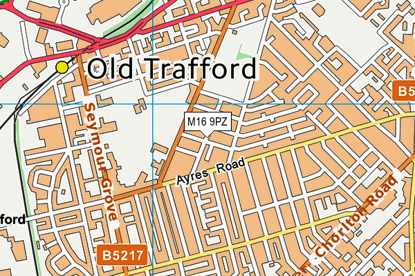 M16 9PZ map - OS VectorMap District (Ordnance Survey)