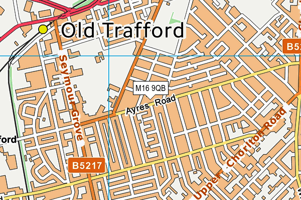 M16 9QB map - OS VectorMap District (Ordnance Survey)