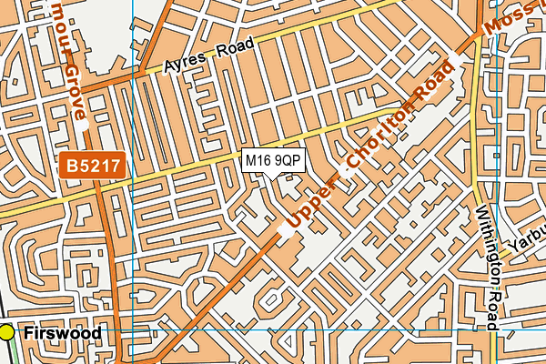 M16 9QP map - OS VectorMap District (Ordnance Survey)