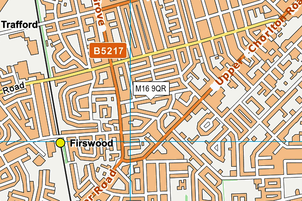 M16 9QR map - OS VectorMap District (Ordnance Survey)