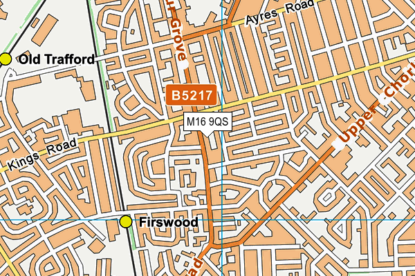 M16 9QS map - OS VectorMap District (Ordnance Survey)