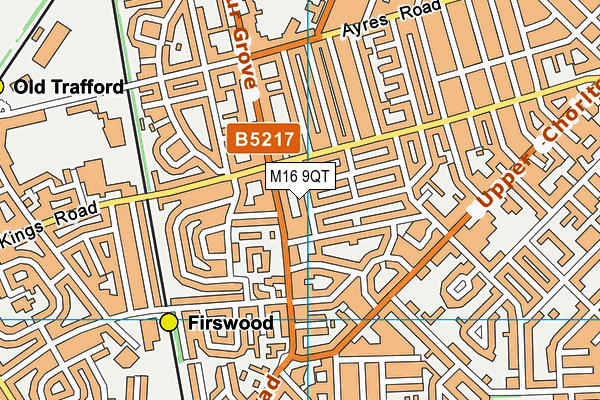 M16 9QT map - OS VectorMap District (Ordnance Survey)