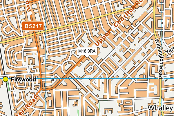 M16 9RA map - OS VectorMap District (Ordnance Survey)