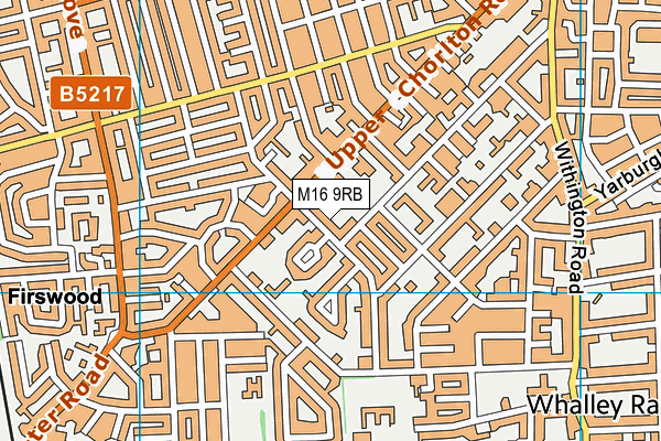 M16 9RB map - OS VectorMap District (Ordnance Survey)
