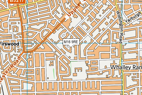 M16 9RE map - OS VectorMap District (Ordnance Survey)