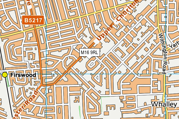 M16 9RL map - OS VectorMap District (Ordnance Survey)