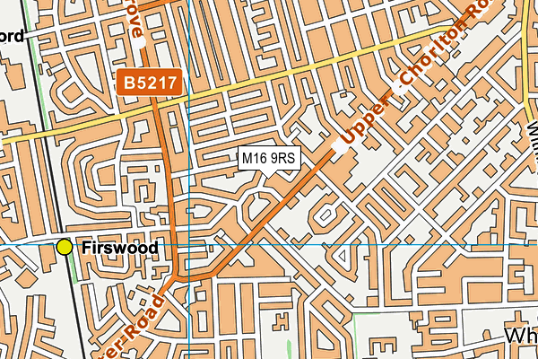 M16 9RS map - OS VectorMap District (Ordnance Survey)