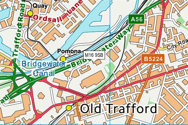 M16 9SB map - OS VectorMap District (Ordnance Survey)