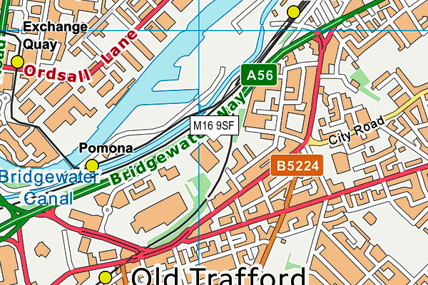 M16 9SF map - OS VectorMap District (Ordnance Survey)