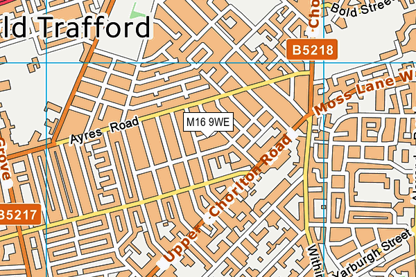 M16 9WE map - OS VectorMap District (Ordnance Survey)