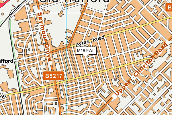 M16 9WL map - OS VectorMap District (Ordnance Survey)