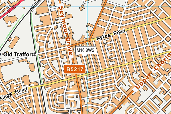 M16 9WS map - OS VectorMap District (Ordnance Survey)