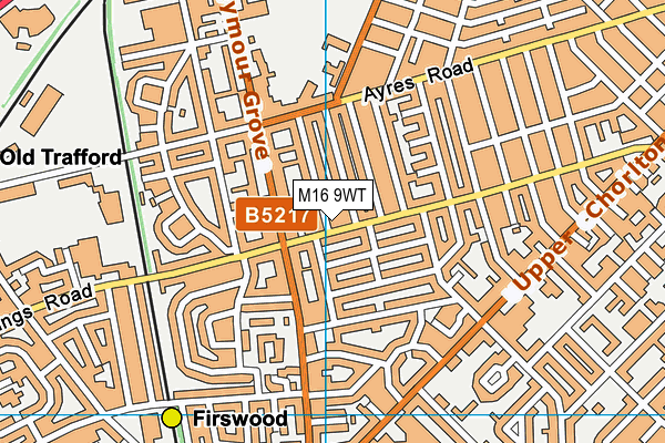 M16 9WT map - OS VectorMap District (Ordnance Survey)