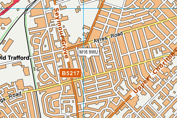 M16 9WU map - OS VectorMap District (Ordnance Survey)