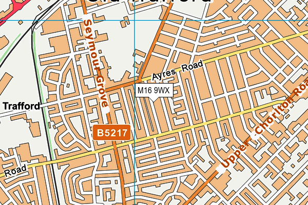 M16 9WX map - OS VectorMap District (Ordnance Survey)