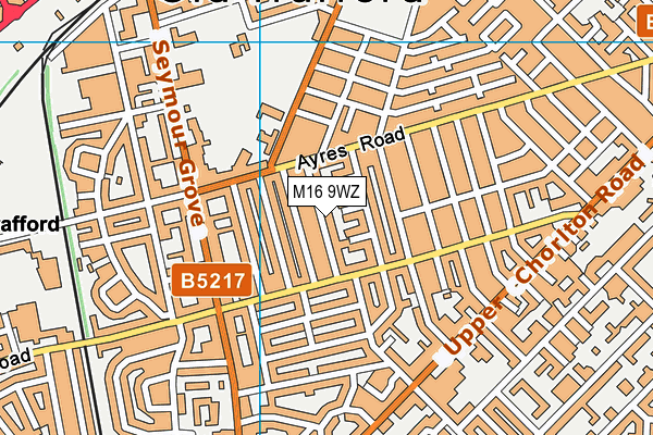 M16 9WZ map - OS VectorMap District (Ordnance Survey)