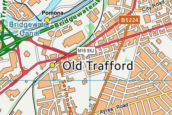 M16 9XJ map - OS VectorMap District (Ordnance Survey)