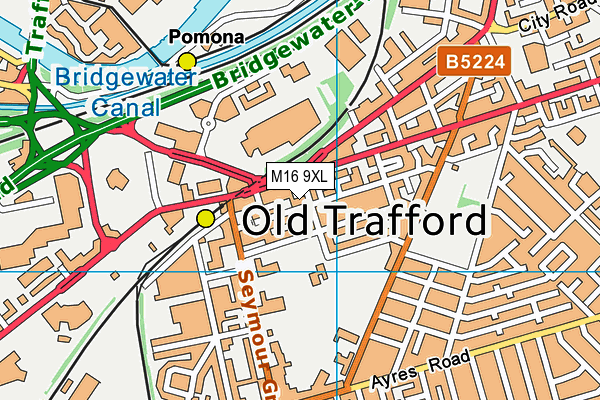 M16 9XL map - OS VectorMap District (Ordnance Survey)