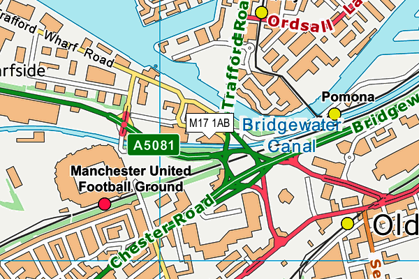 M17 1AB map - OS VectorMap District (Ordnance Survey)