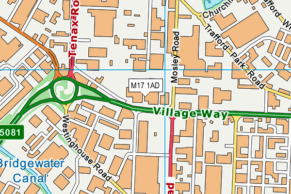 M17 1AD map - OS VectorMap District (Ordnance Survey)