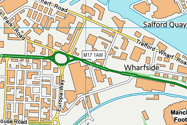 M17 1AW map - OS VectorMap District (Ordnance Survey)