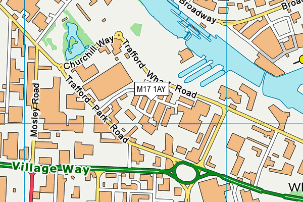 M17 1AY map - OS VectorMap District (Ordnance Survey)