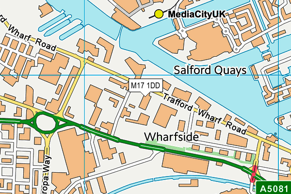 M17 1DD map - OS VectorMap District (Ordnance Survey)