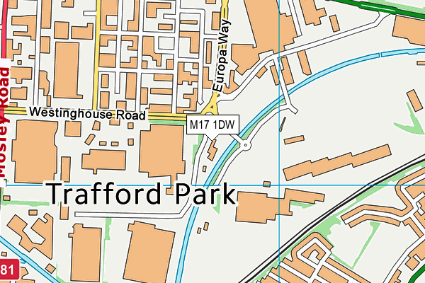 M17 1DW map - OS VectorMap District (Ordnance Survey)