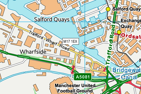 M17 1EX map - OS VectorMap District (Ordnance Survey)