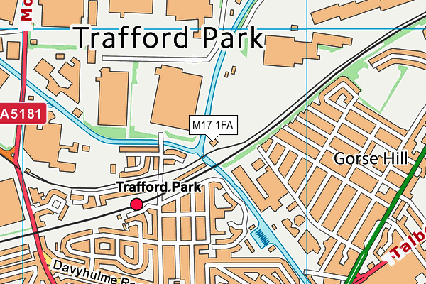 M17 1FA map - OS VectorMap District (Ordnance Survey)