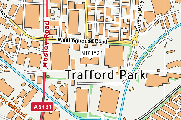 M17 1FD map - OS VectorMap District (Ordnance Survey)