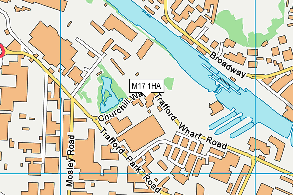 M17 1HA map - OS VectorMap District (Ordnance Survey)
