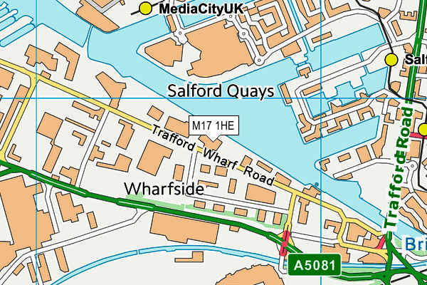 M17 1HE map - OS VectorMap District (Ordnance Survey)