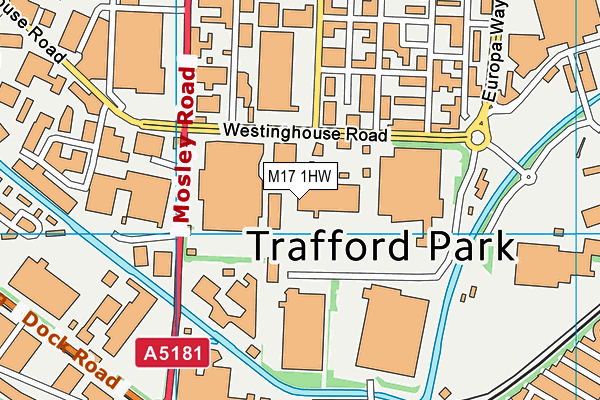 M17 1HW map - OS VectorMap District (Ordnance Survey)