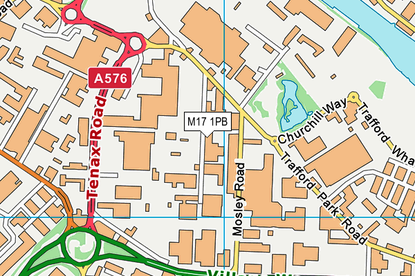 M17 1PB map - OS VectorMap District (Ordnance Survey)