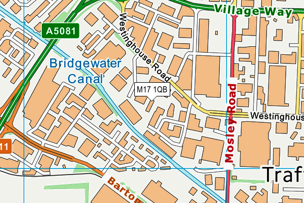 M17 1QB map - OS VectorMap District (Ordnance Survey)