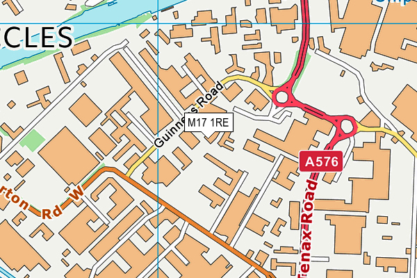 M17 1RE map - OS VectorMap District (Ordnance Survey)