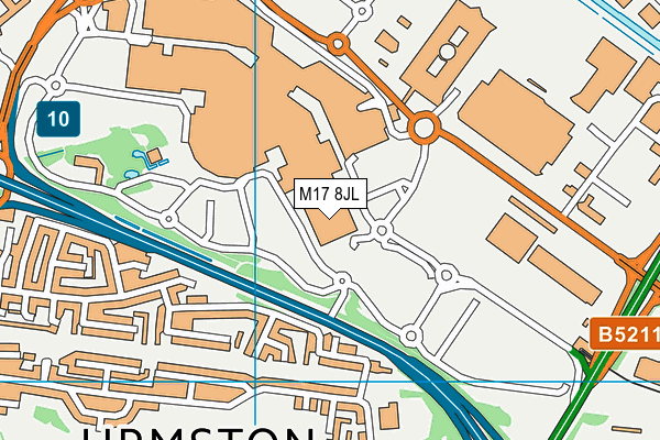 M17 8JL map - OS VectorMap District (Ordnance Survey)