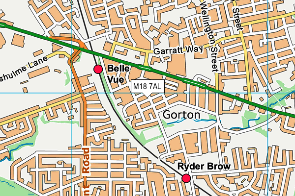 M18 7AL map - OS VectorMap District (Ordnance Survey)