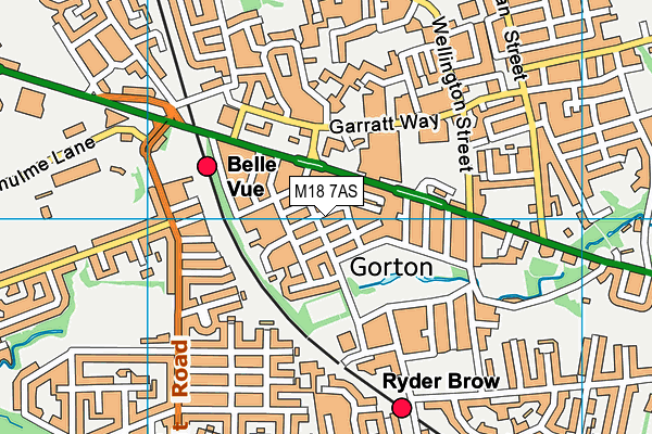 M18 7AS map - OS VectorMap District (Ordnance Survey)