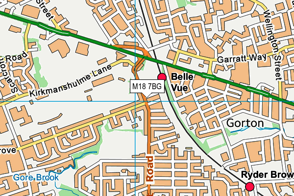 M18 7BG map - OS VectorMap District (Ordnance Survey)