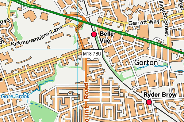 M18 7BU map - OS VectorMap District (Ordnance Survey)