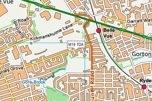 M18 7DA map - OS VectorMap District (Ordnance Survey)