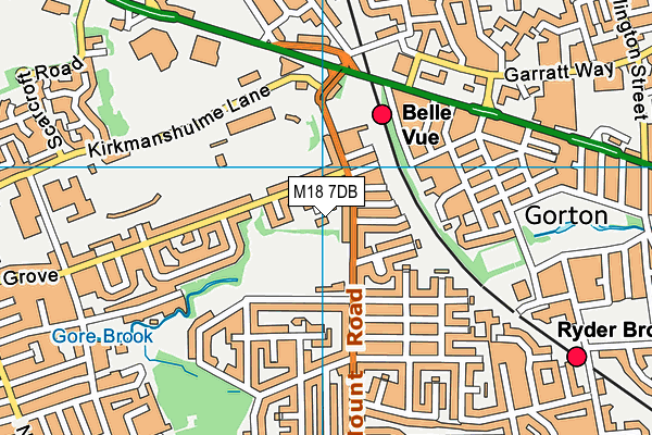 M18 7DB map - OS VectorMap District (Ordnance Survey)