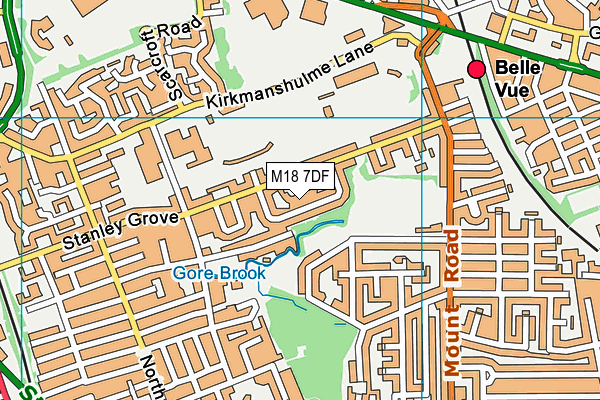 M18 7DF map - OS VectorMap District (Ordnance Survey)