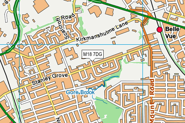 M18 7DG map - OS VectorMap District (Ordnance Survey)