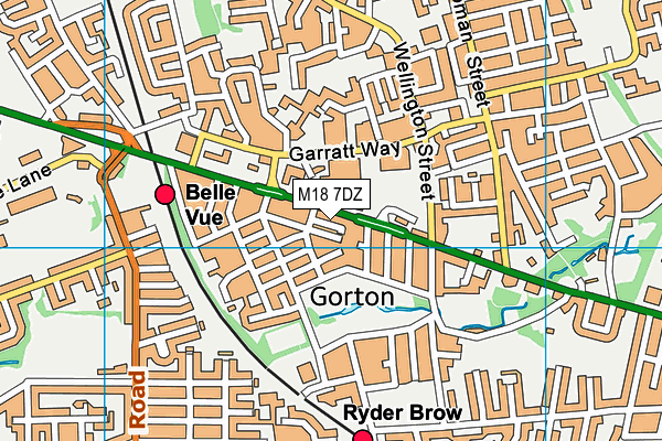 M18 7DZ map - OS VectorMap District (Ordnance Survey)